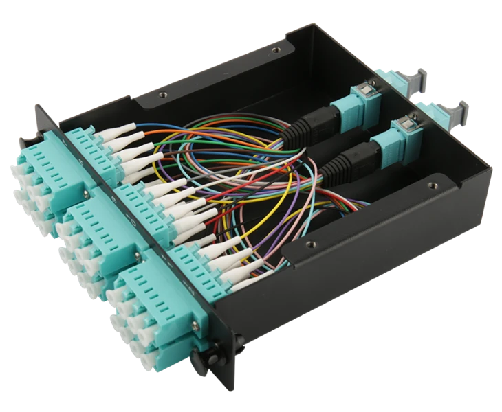 12 Kassette 12 Fibre OM4 Multimode MTP Til 12 LC Duplex Aqua