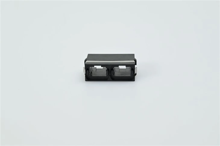 MTP®/MPO-8/12/24 Black Fiber Optic Adapter/Coupler With Flange, Key Up To Down